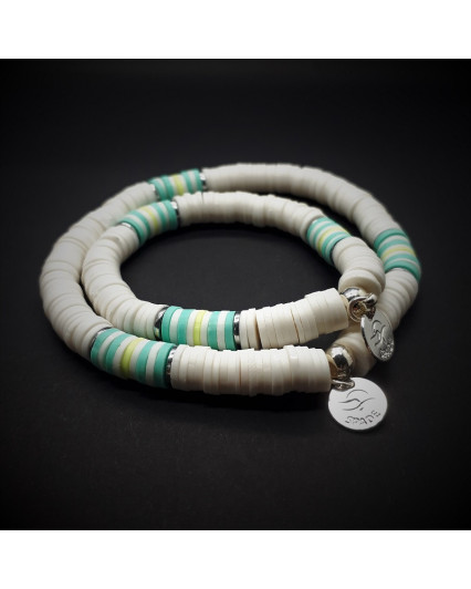 Duo of bracelets, assorted Parent/Child - white/turquoise