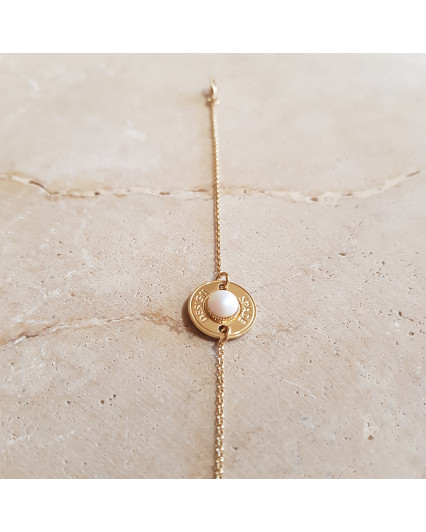 Hublot bracelet - gold - Swarovski white pearl