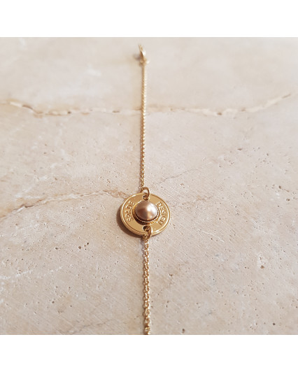 Hublot bracelet - gold - Swarovski bronze pearl