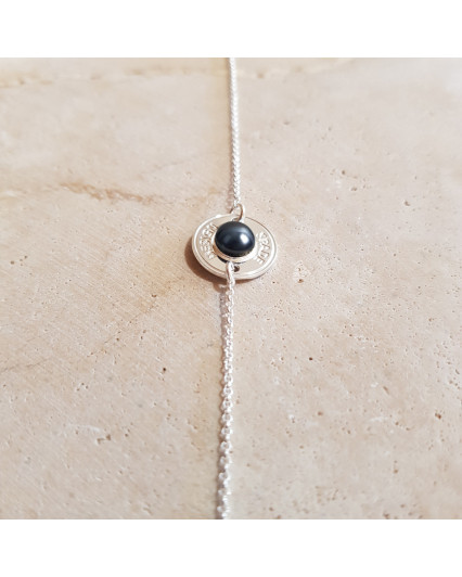 Hublot Bracelet - silver plated - Swarovski black pearl