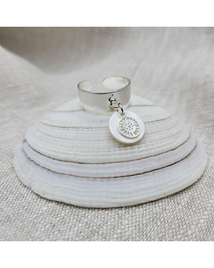 copy of Spade signet ring - gold - Swarovski white pearl