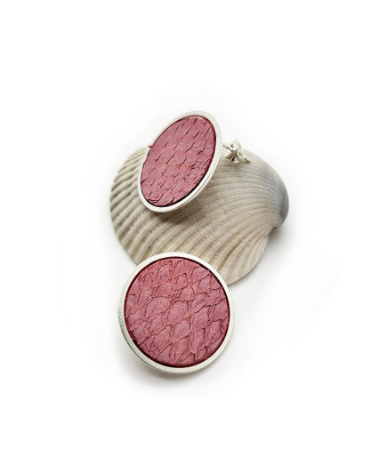 copy of Mako earrings - silver plated - marine leather