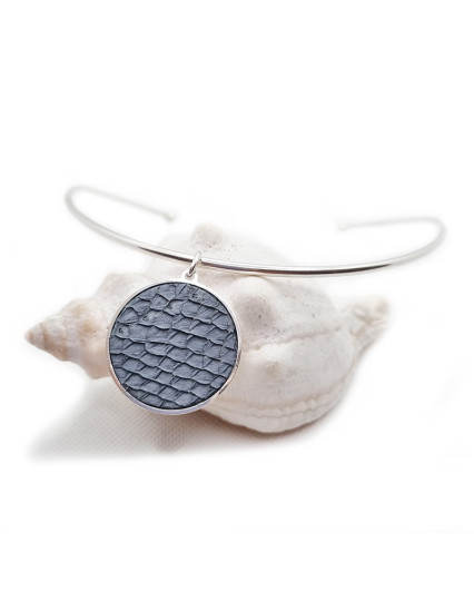 copy of Anoli torque necklace - silver plated - marine...